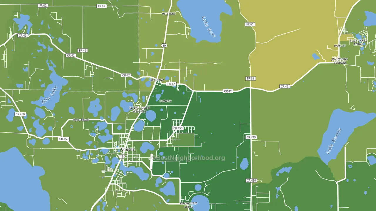 Silver Beach Heights, FL block-group voter-turnout map