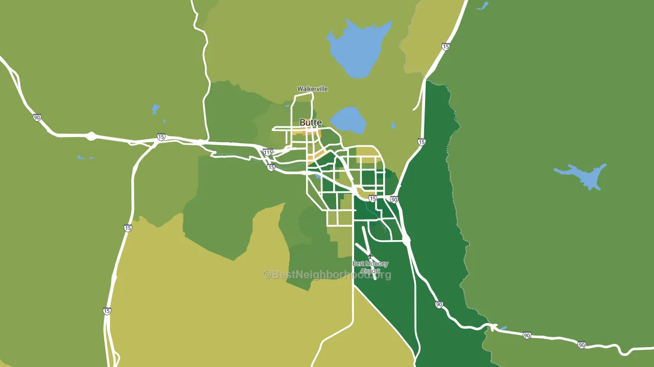 Silver Bow County, MT block-group voter-turnout map