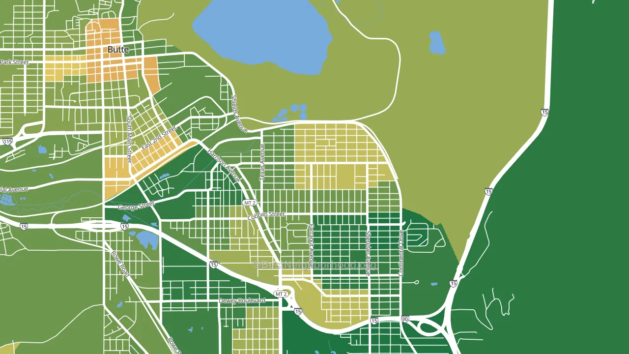 Silver Bow Park, Butte, MT block-group voter-turnout map