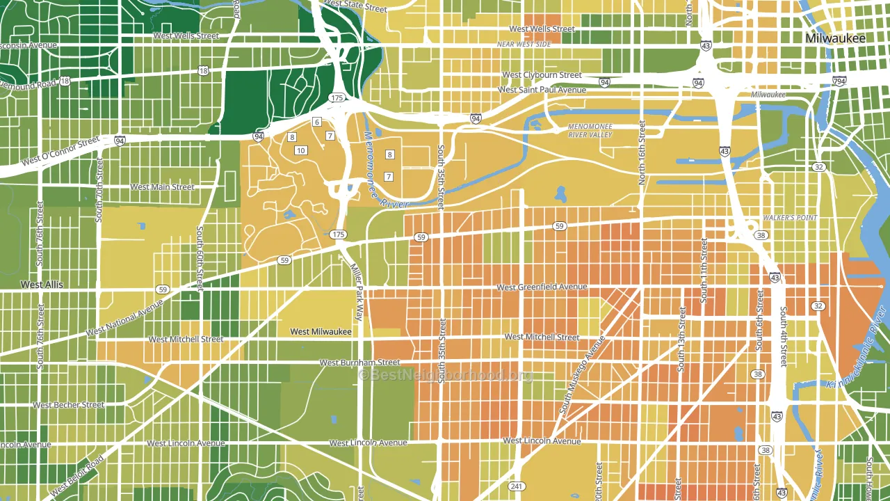 Silver City, Milwaukee, WI block-group voter-turnout map