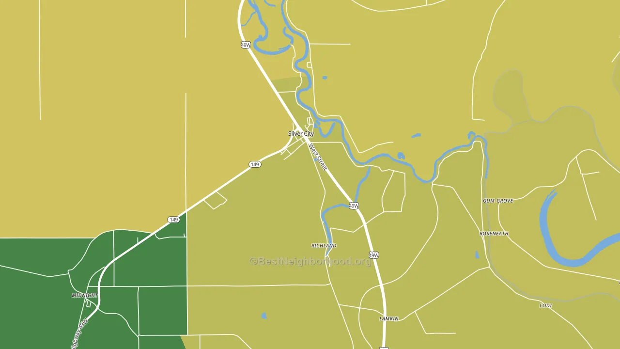 Silver City, MS block-group voter-turnout map