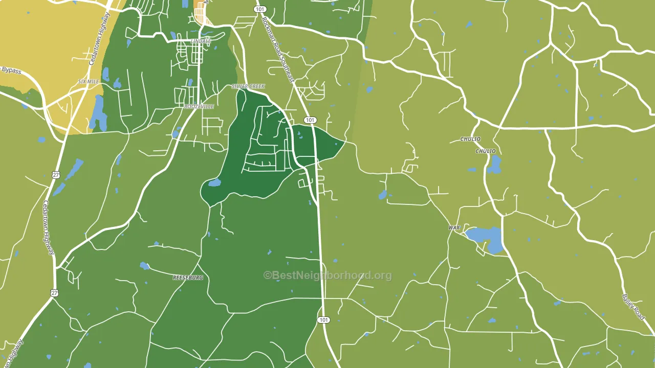Silver Creek, GA block-group voter-turnout map