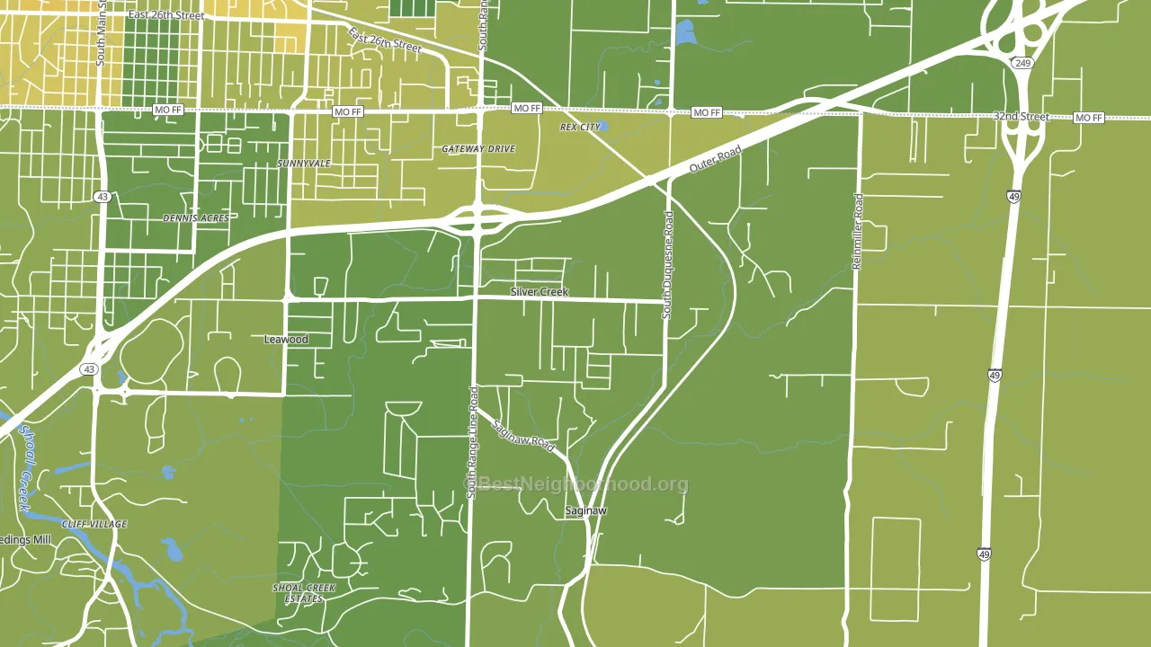 Silver Creek, MO block-group voter-turnout map