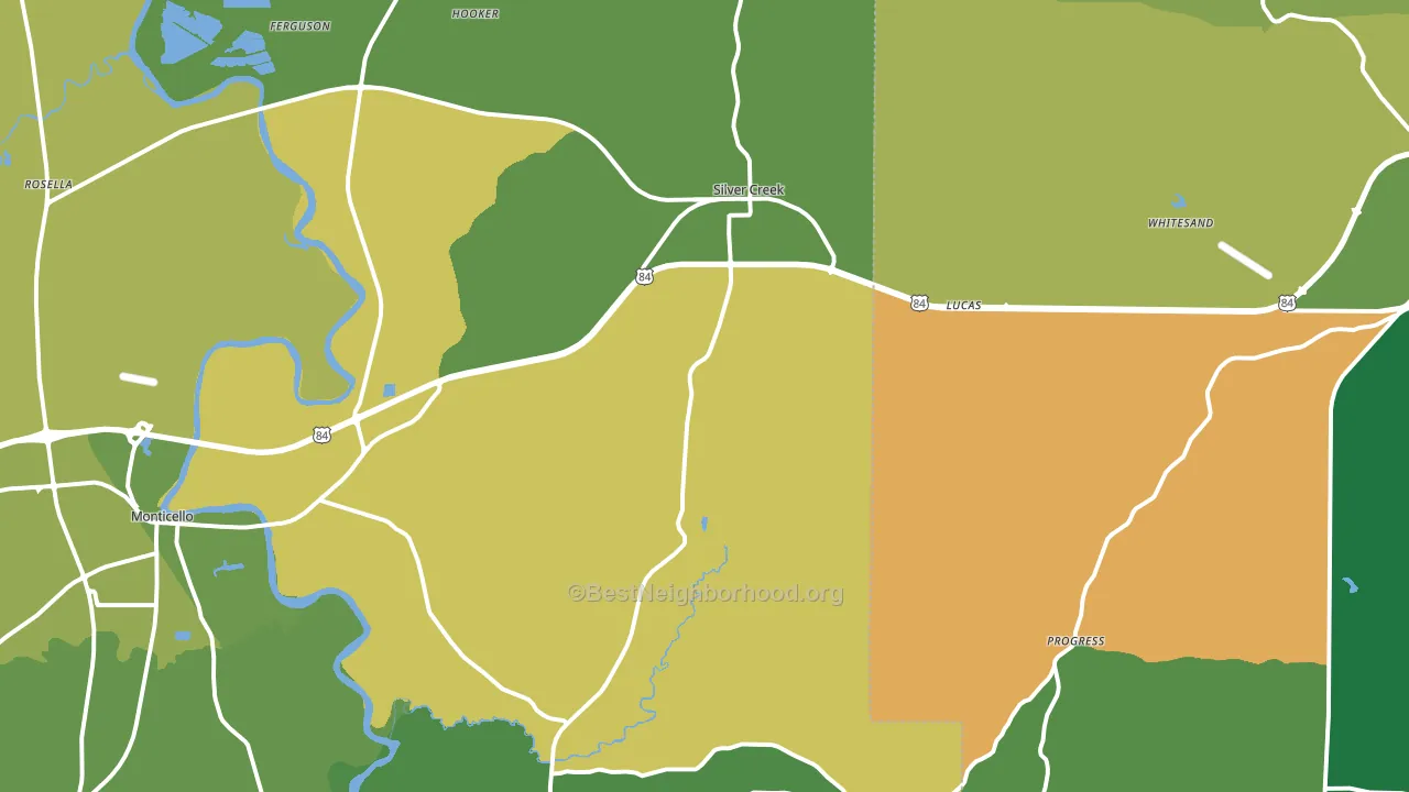 Silver Creek, MS block-group voter-turnout map