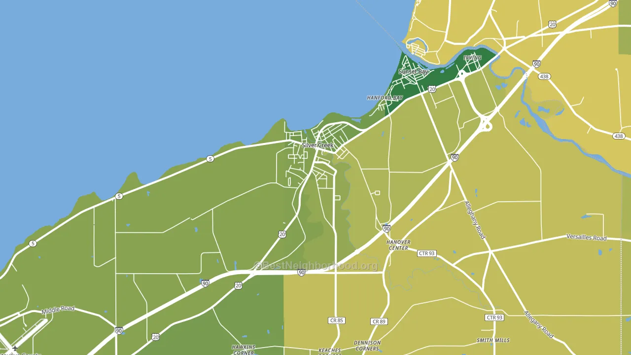 Silver Creek, NY block-group voter-turnout map