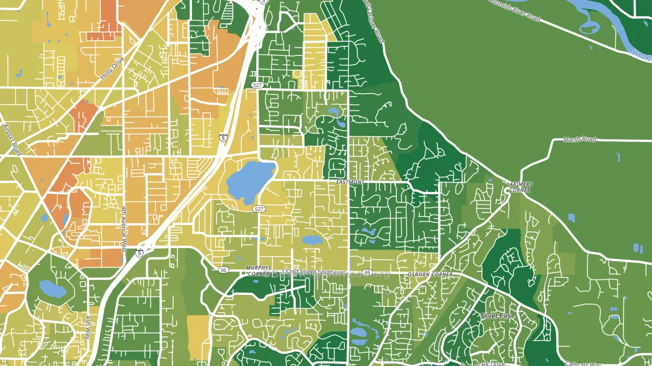 Silver Lake, Eastmont, WA block-group voter-turnout map