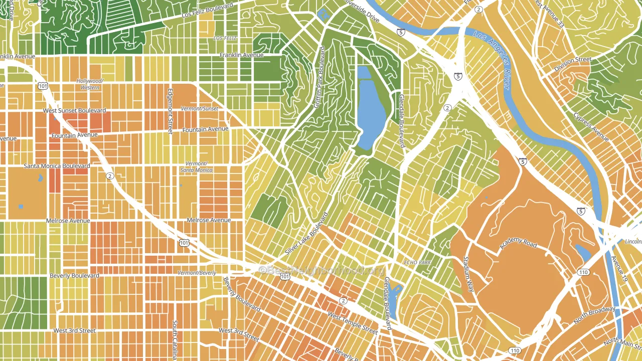 Silver Lake, Los Angeles, CA block-group voter-turnout map
