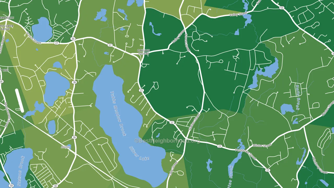 Silver Lake, MA block-group voter-turnout map