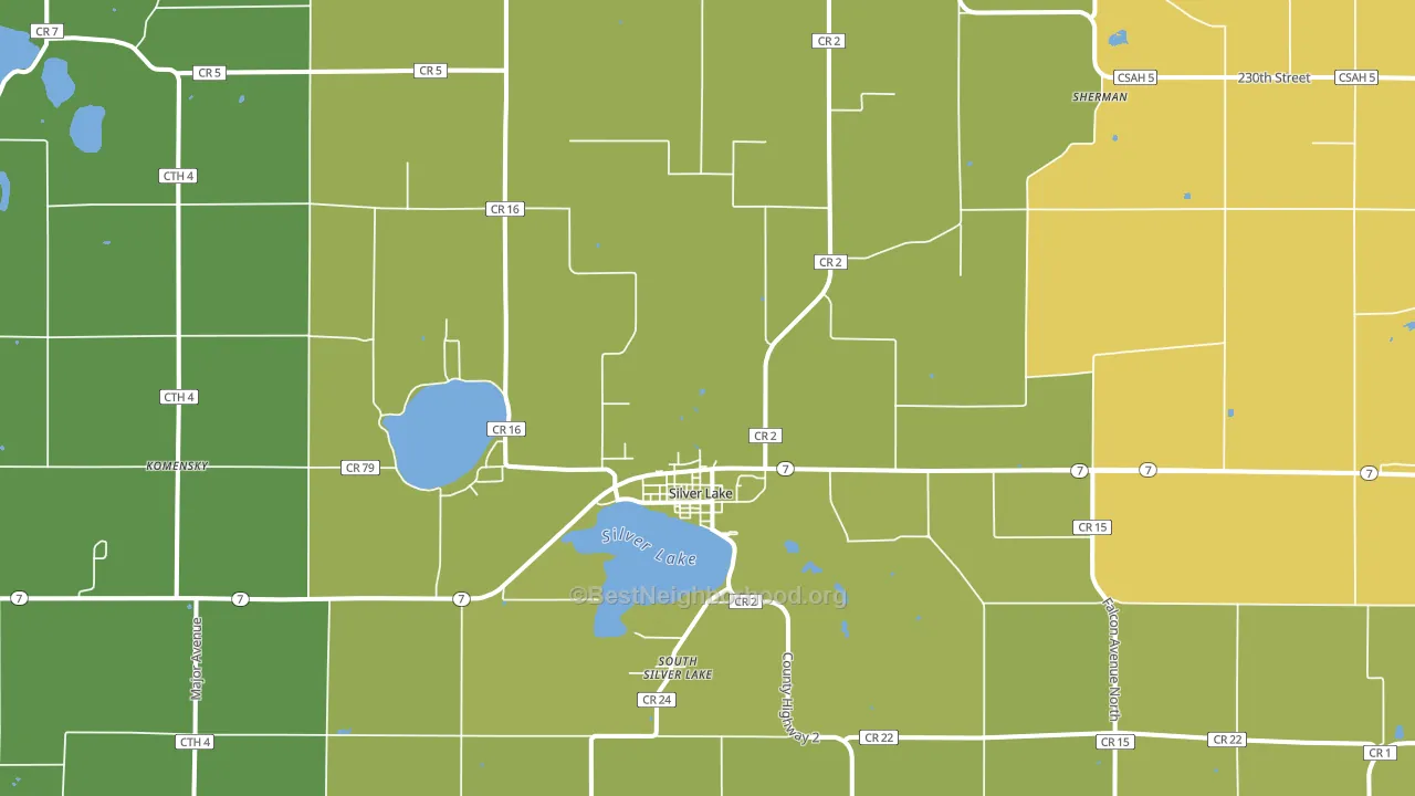 Silver Lake, MN block-group voter-turnout map