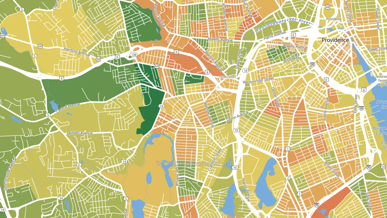 Silver Lake, Providence, RI block-group voter-turnout map