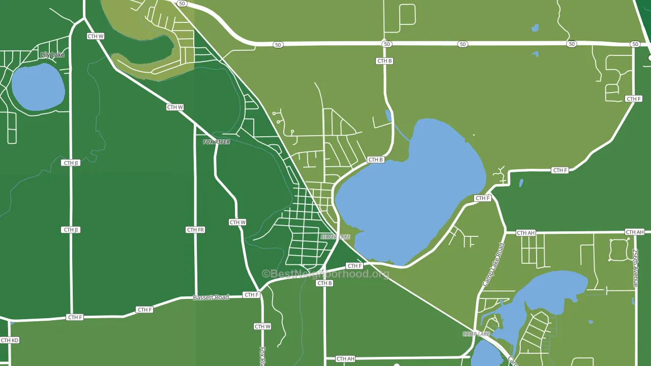 Silver Lake, WI block-group voter-turnout map