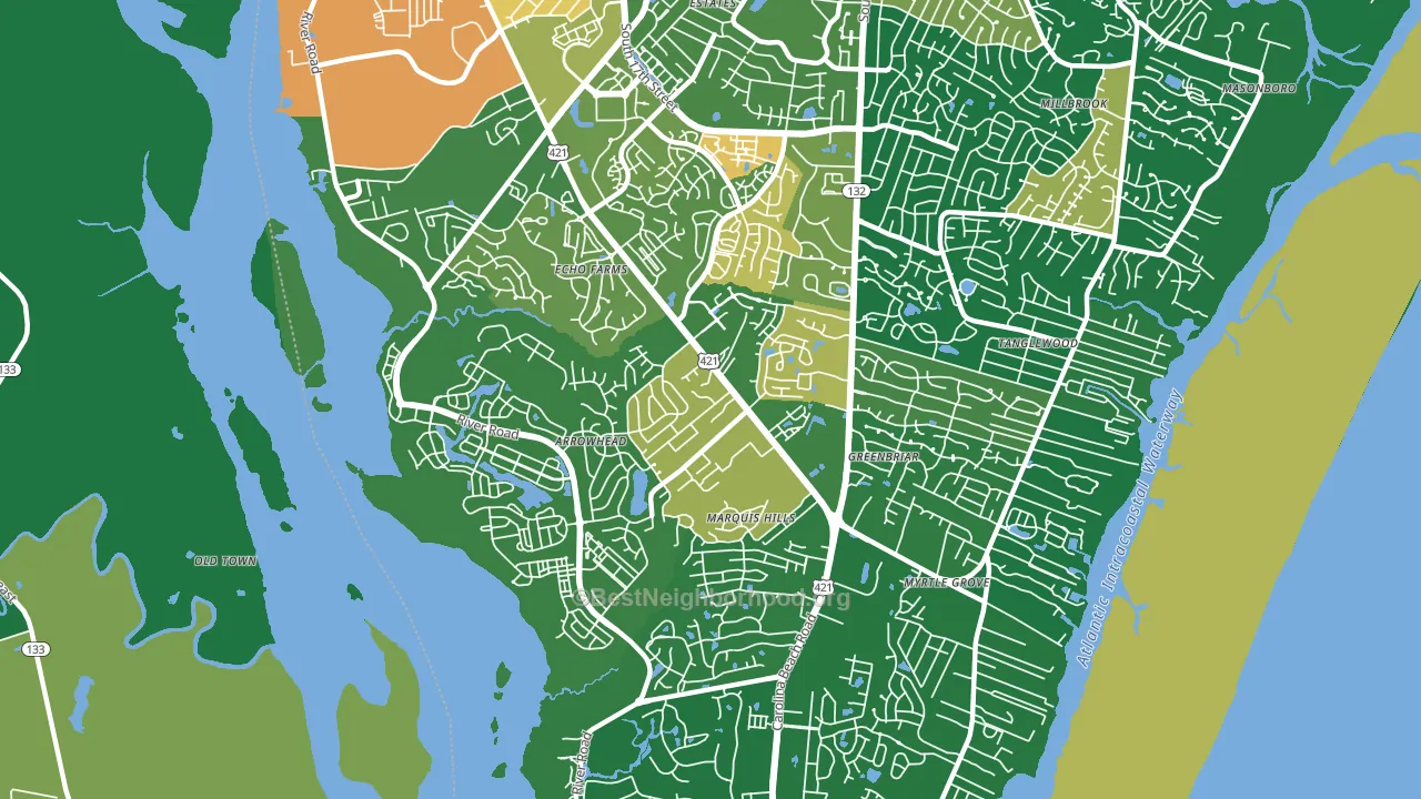 Silver Lake, Wilmington, NC block-group voter-turnout map