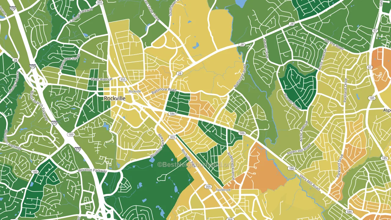Silver Rock, Rockville, MD block-group voter-turnout map