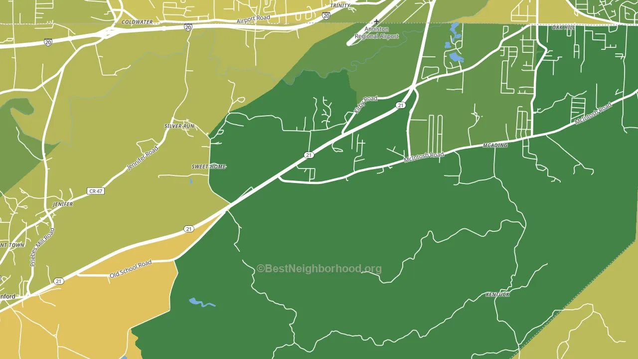 Silver Run, AL block-group voter-turnout map