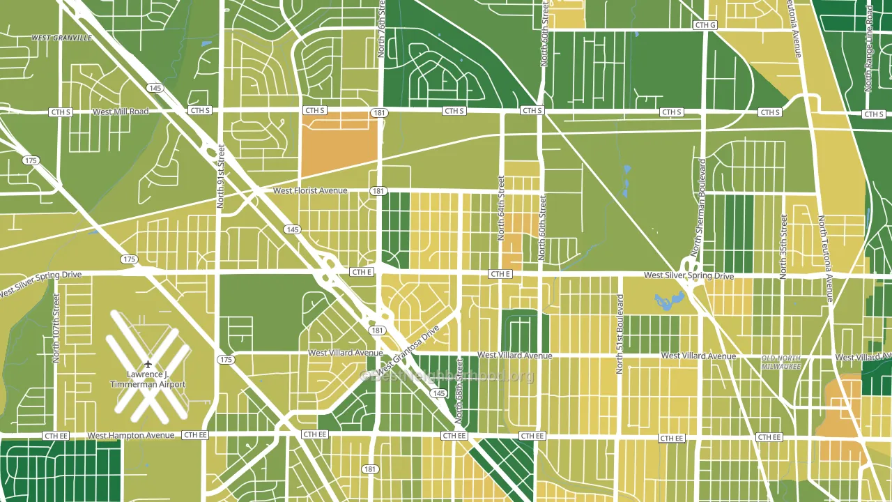 Silver Spring, Milwaukee, WI block-group voter-turnout map