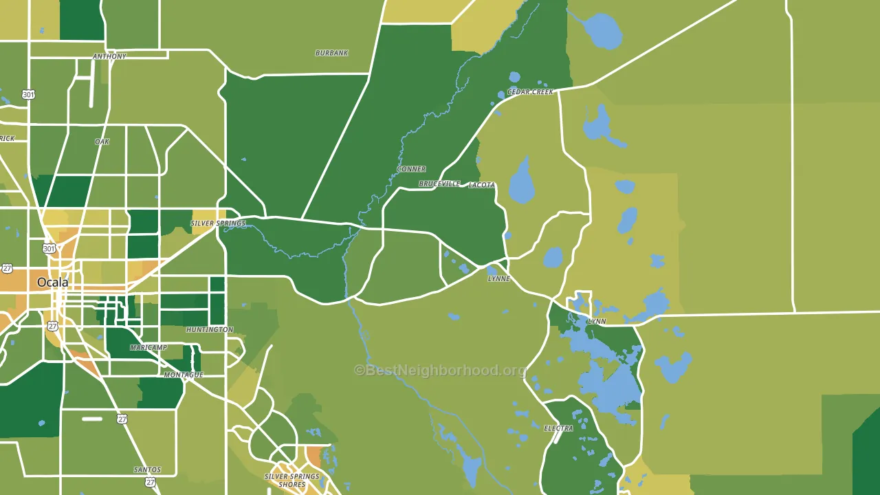 Silver Springs, FL block-group voter-turnout map