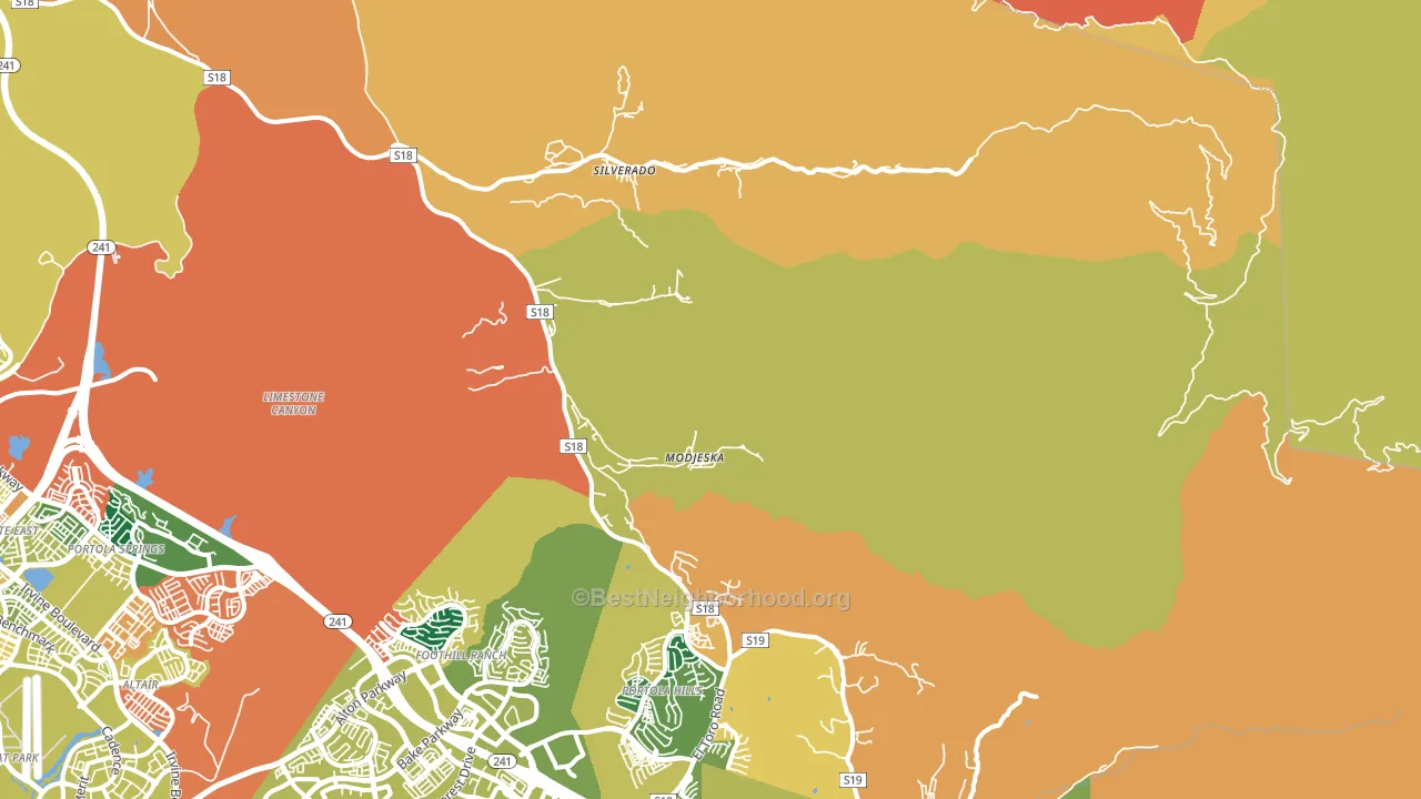 Silverado, CA block-group voter-turnout map