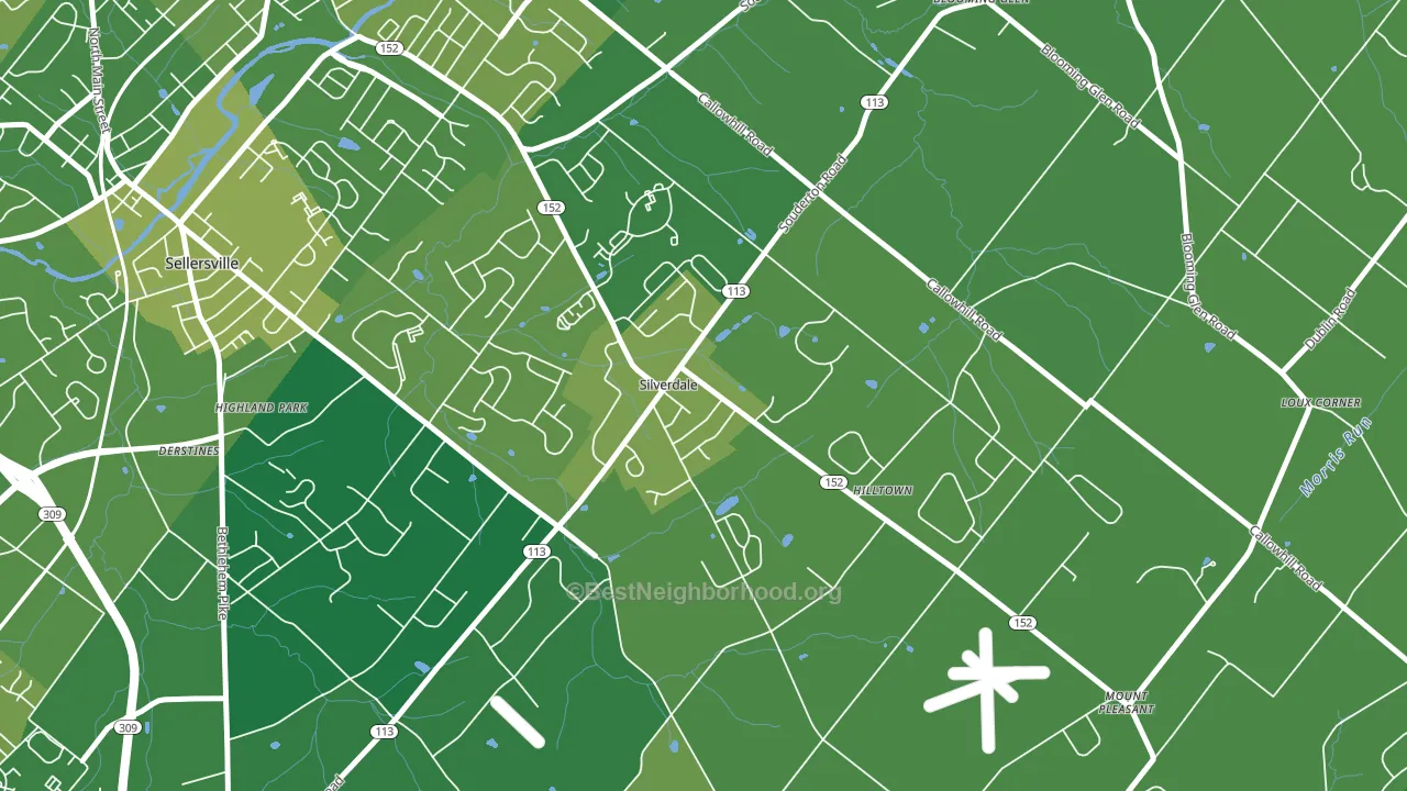 Silverdale, PA block-group voter-turnout map