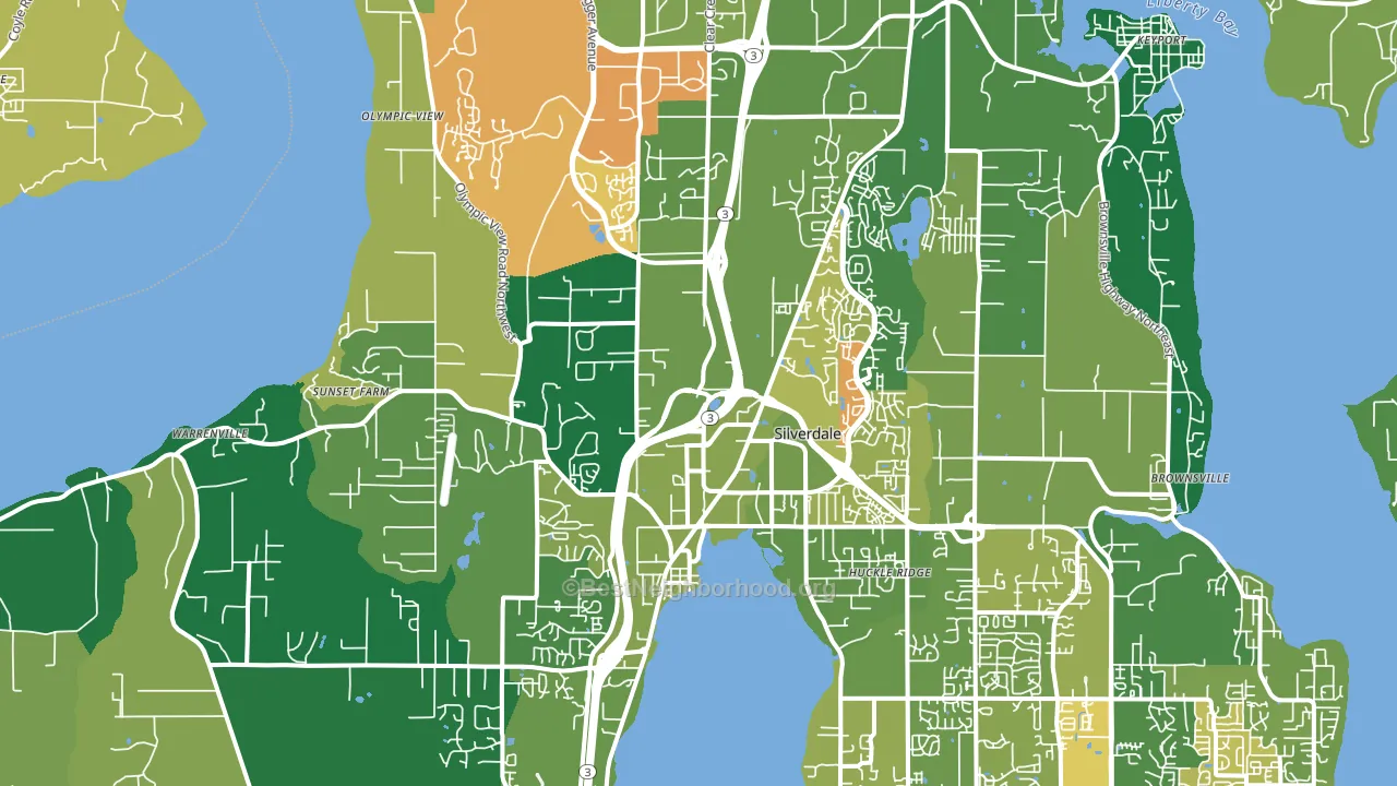 Silverdale, WA block-group voter-turnout map