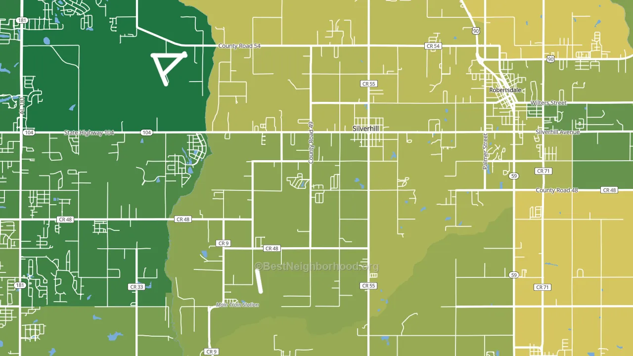 Silverhill, AL block-group voter-turnout map