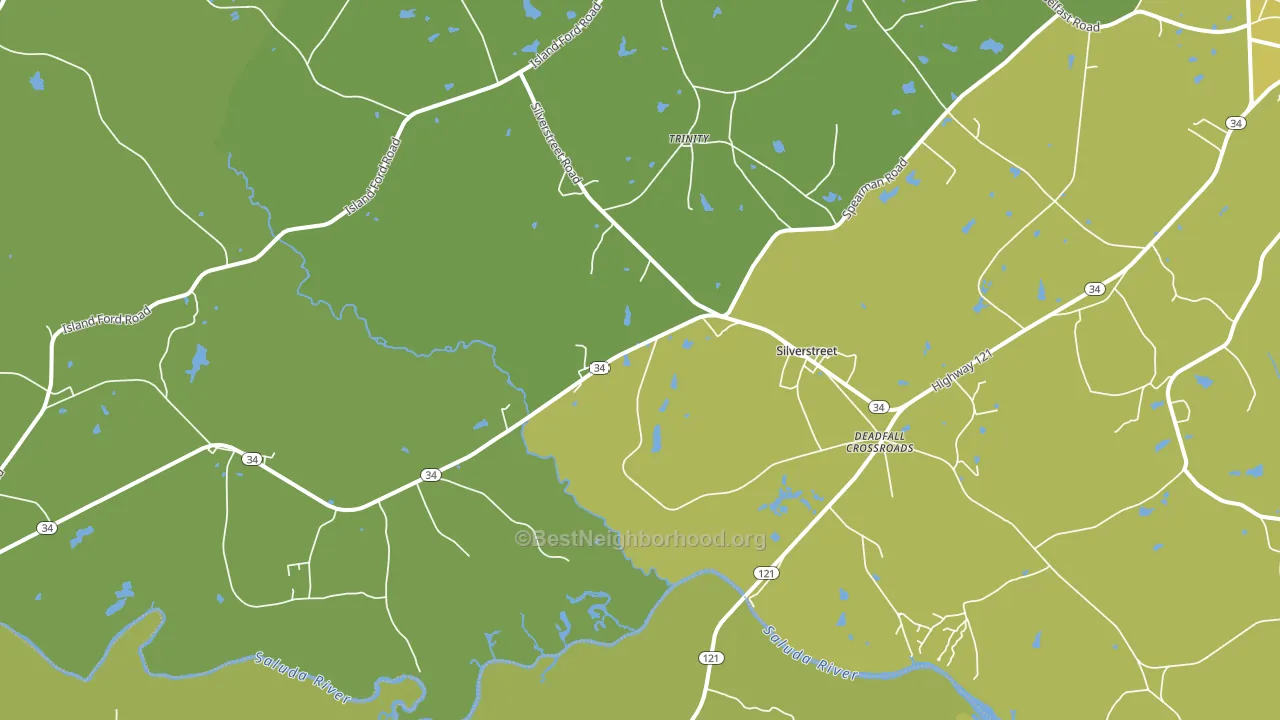 Silverstreet, SC block-group voter-turnout map