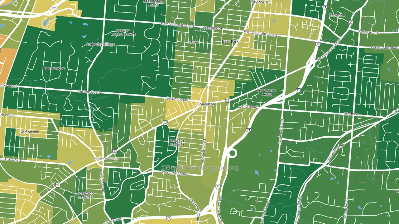 Silverton, OH block-group voter-turnout map