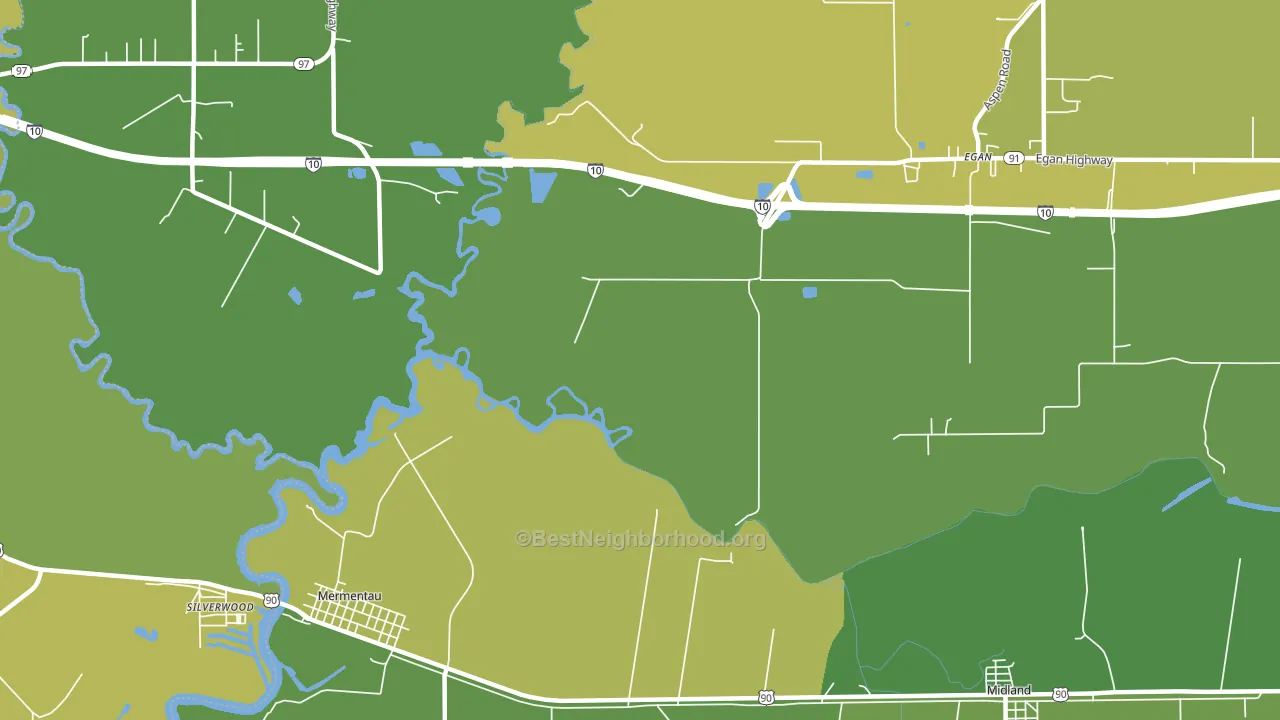 Silverwood, LA block-group voter-turnout map