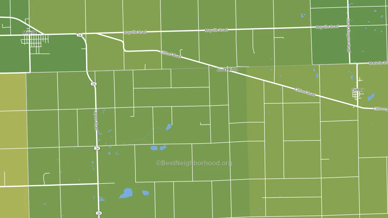Silverwood, MI block-group voter-turnout map