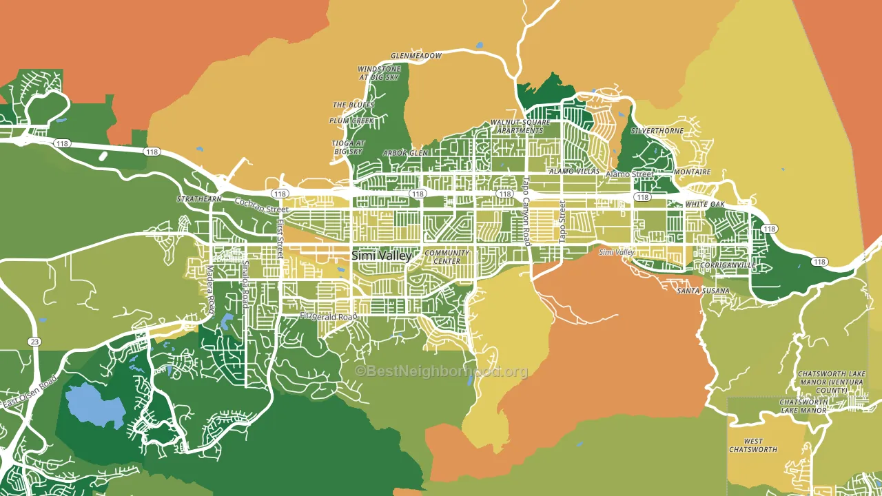Simi Valley, CA block-group voter-turnout map