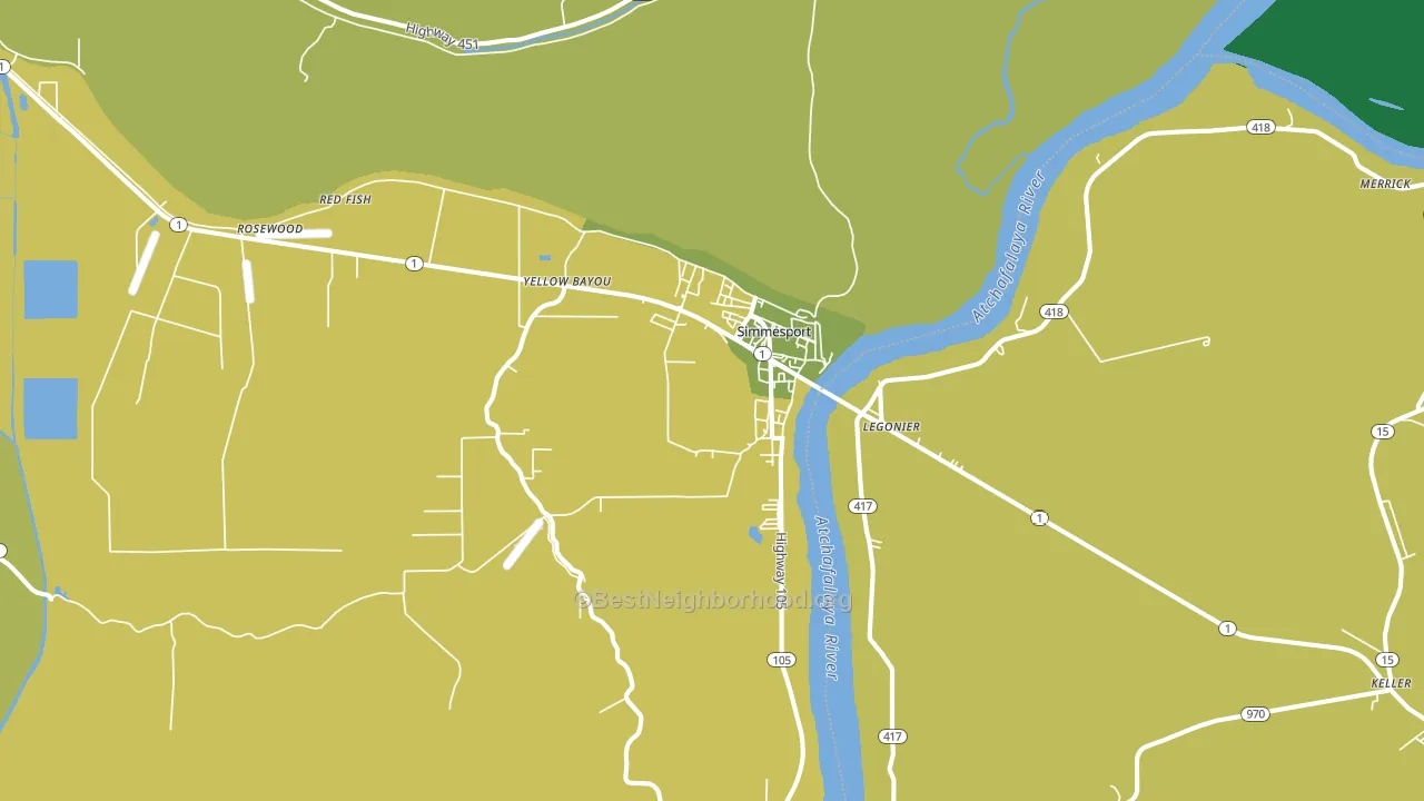Simmesport, LA block-group voter-turnout map