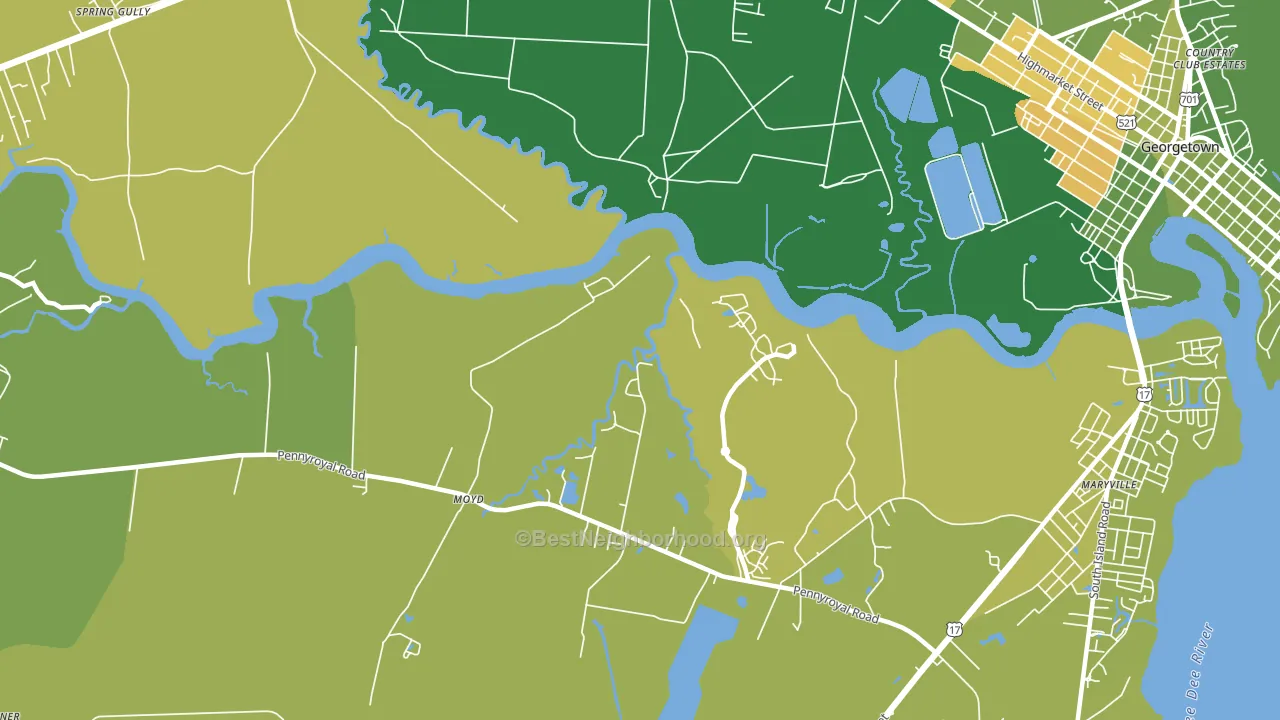Simmonsville, SC block-group voter-turnout map