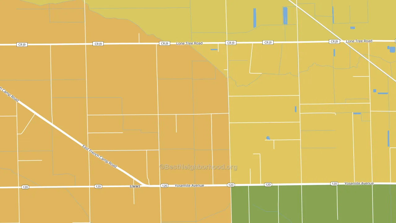 Simms, CA block-group voter-turnout map