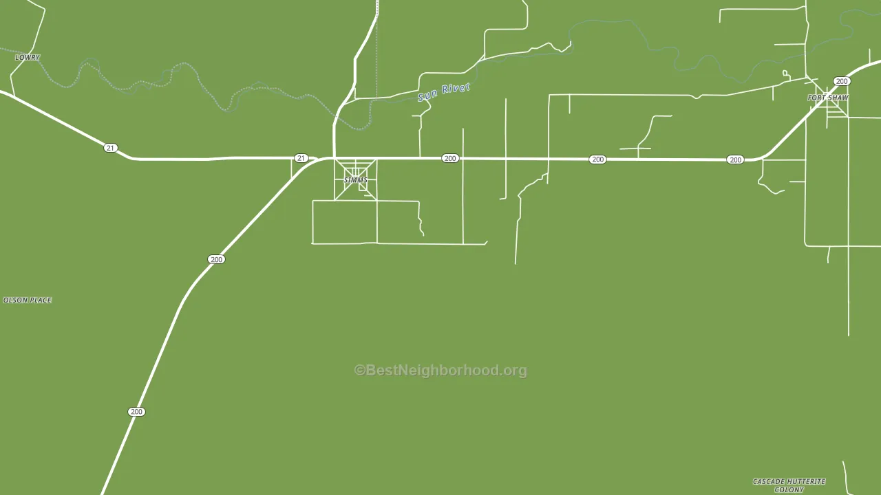 Simms, MT block-group voter-turnout map