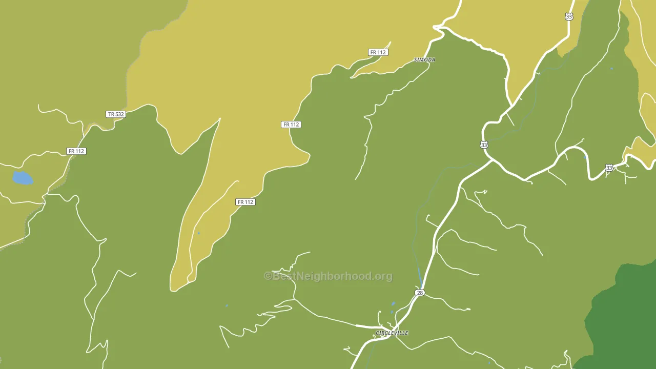 Simoda, WV block-group voter-turnout map