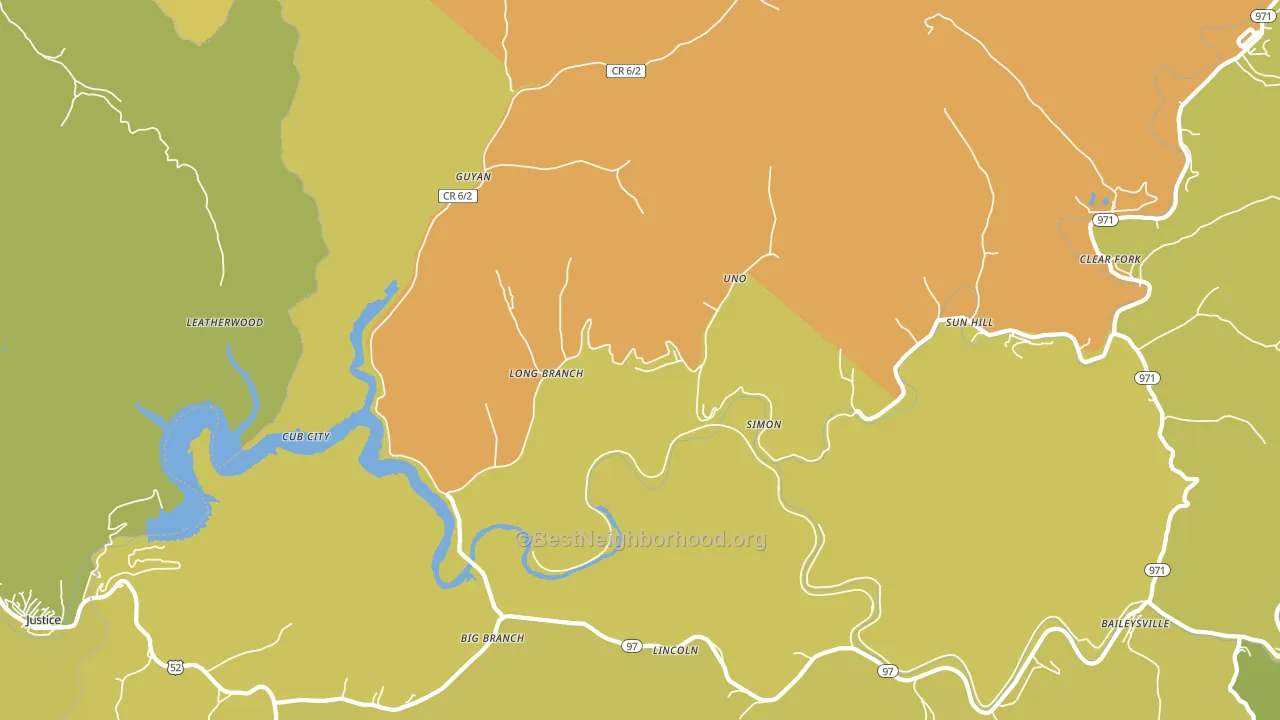 Simon, WV block-group voter-turnout map