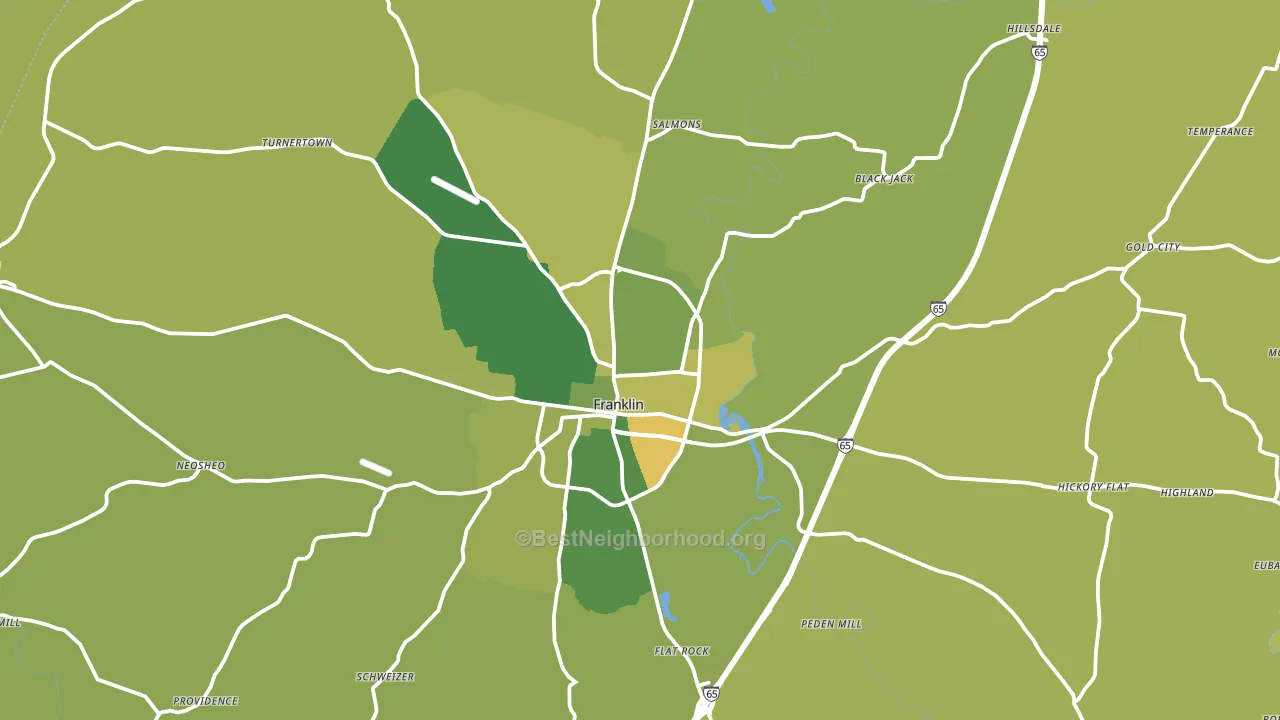 Simpson County, KY block-group voter-turnout map