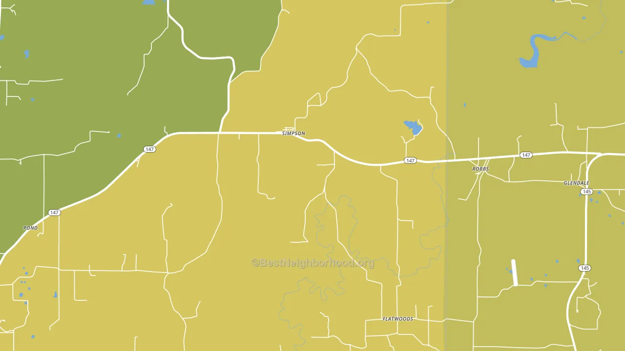 Simpson, IL block-group voter-turnout map