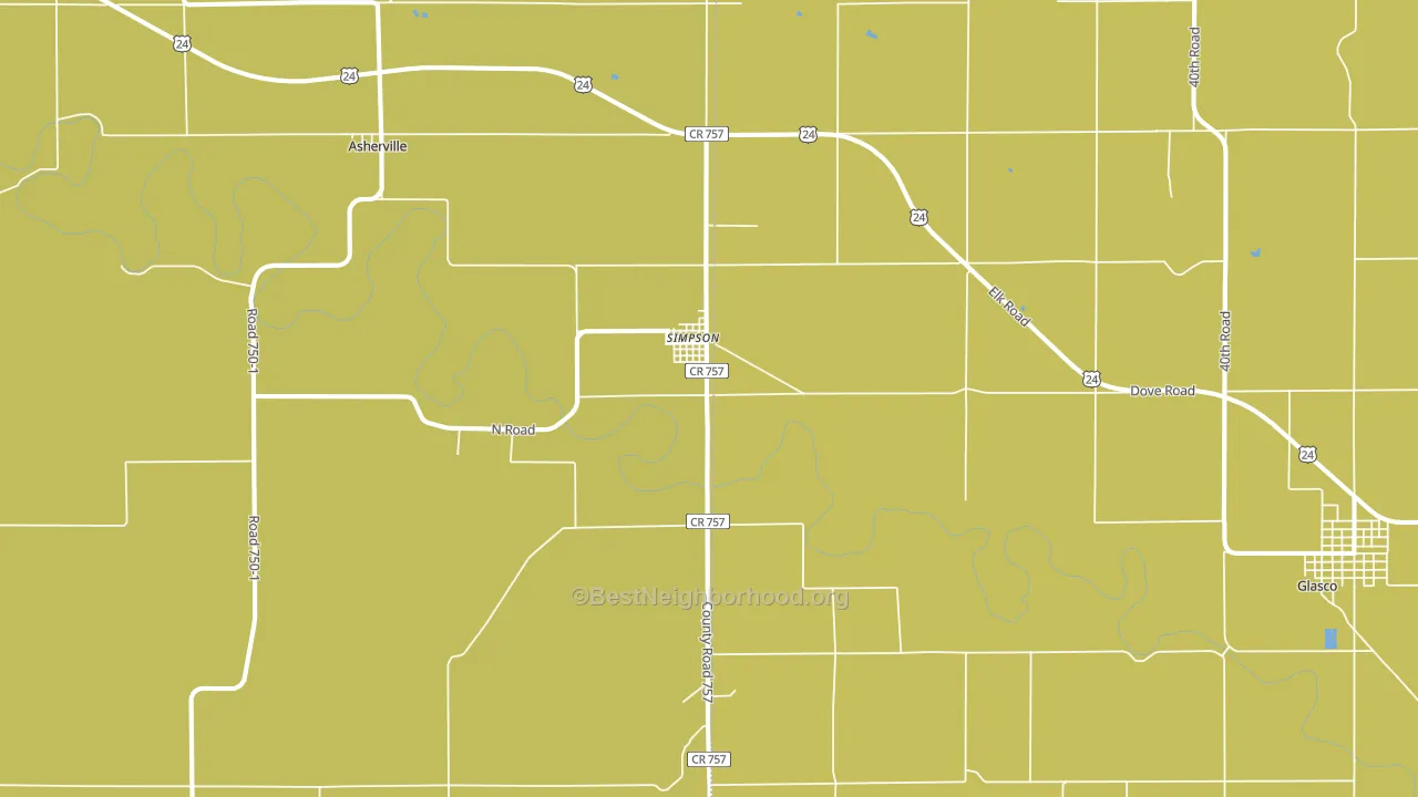 Simpson, KS block-group voter-turnout map