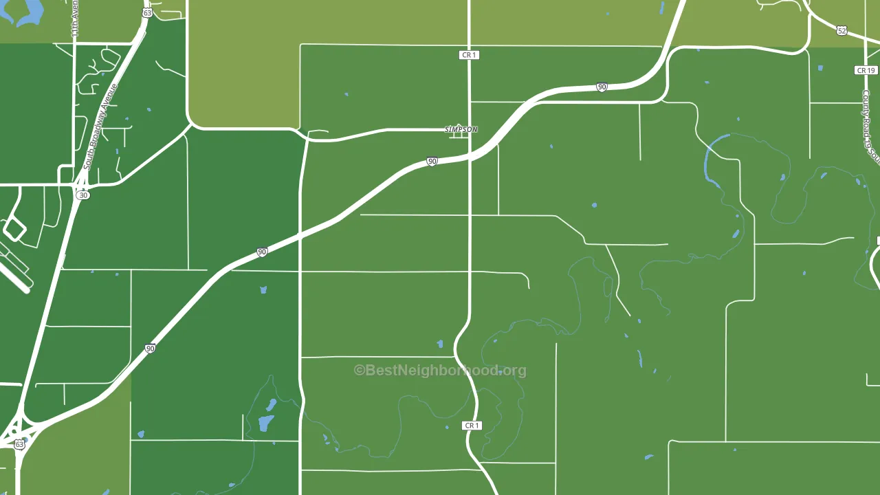 Simpson, MN block-group voter-turnout map