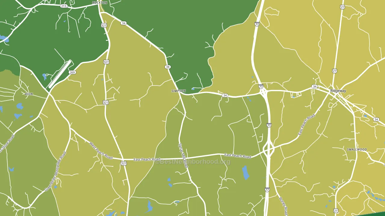 Simpson, SC block-group voter-turnout map