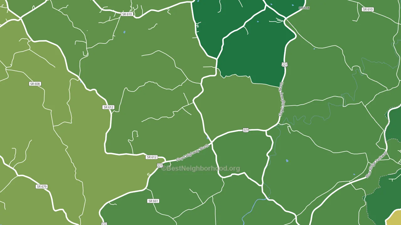 Simpsons, VA block-group voter-turnout map