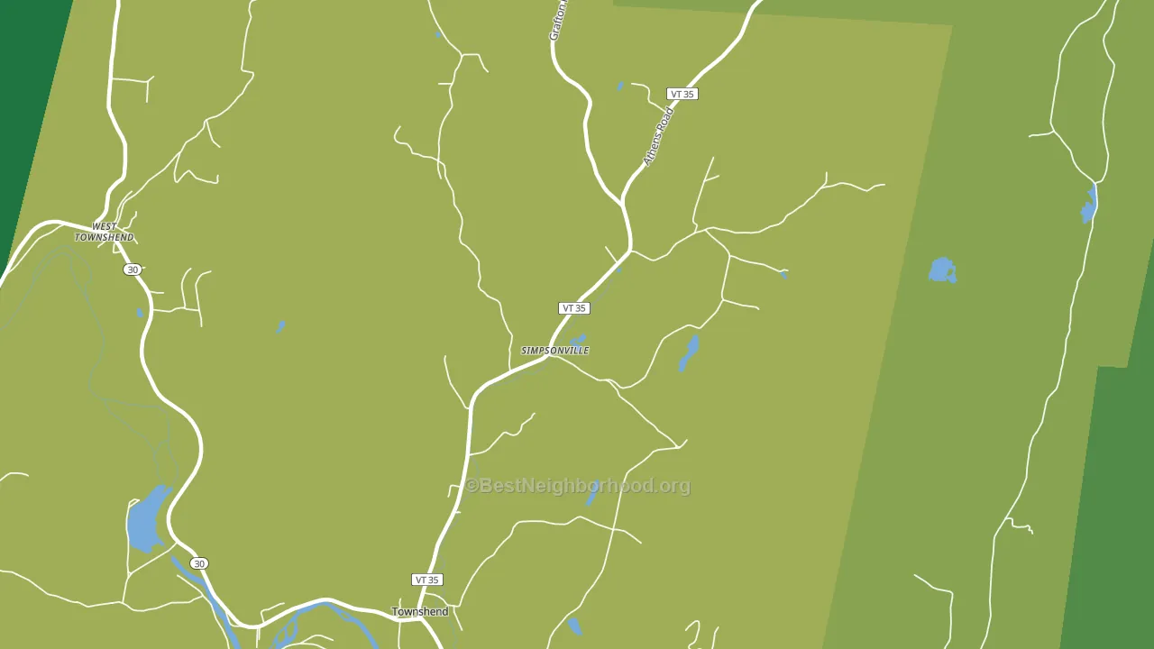 Simpsonville, VT block-group voter-turnout map