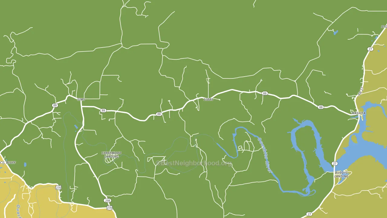 Sims, AR block-group voter-turnout map