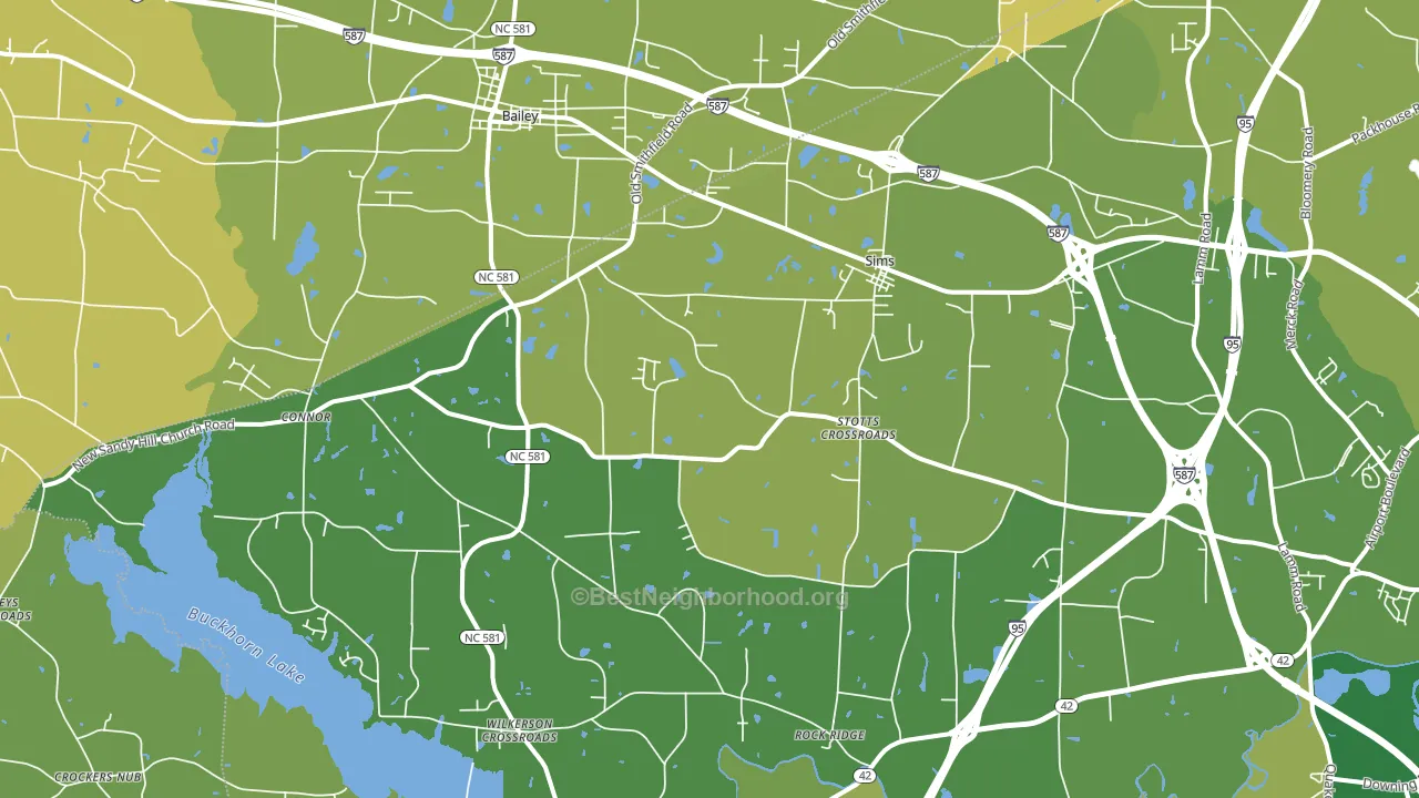 Sims, NC block-group voter-turnout map