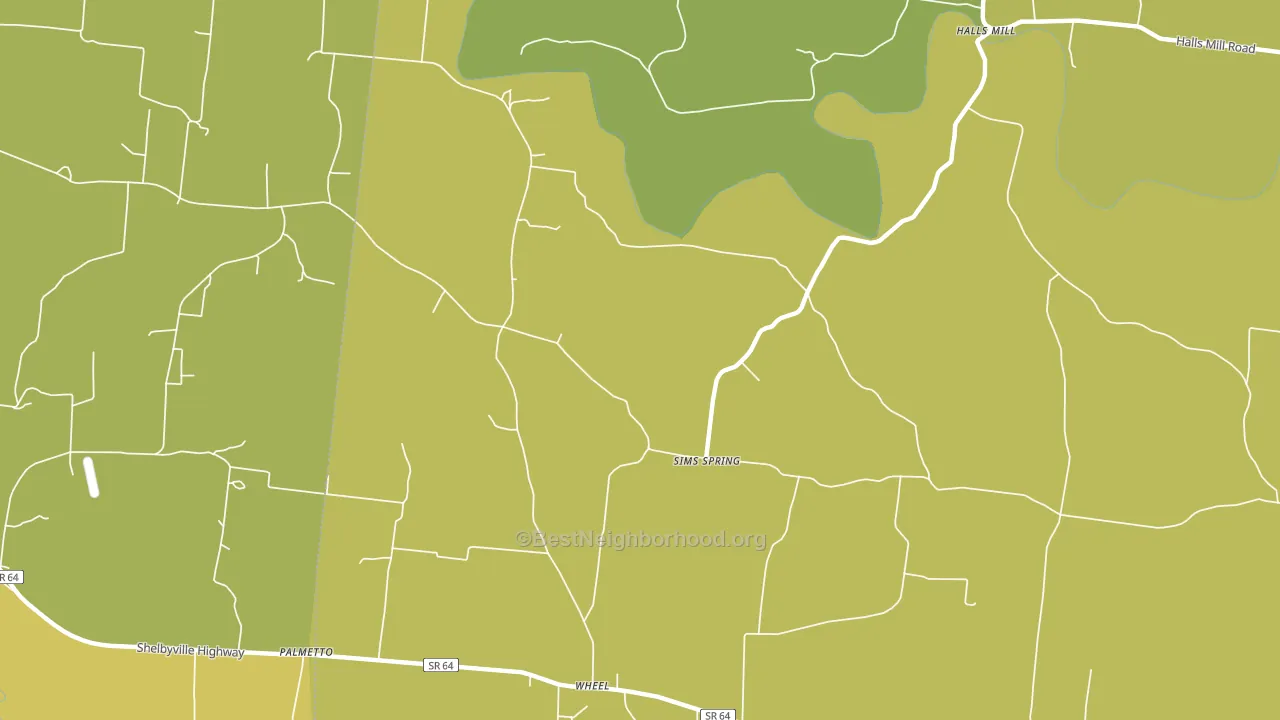 Sims Spring, TN block-group voter-turnout map