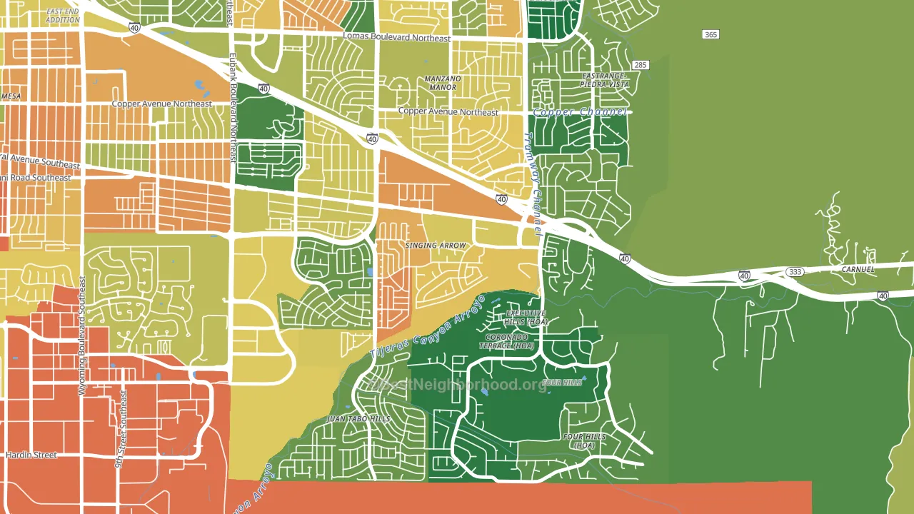 Singing Arrow, Albuquerque, NM block-group voter-turnout map