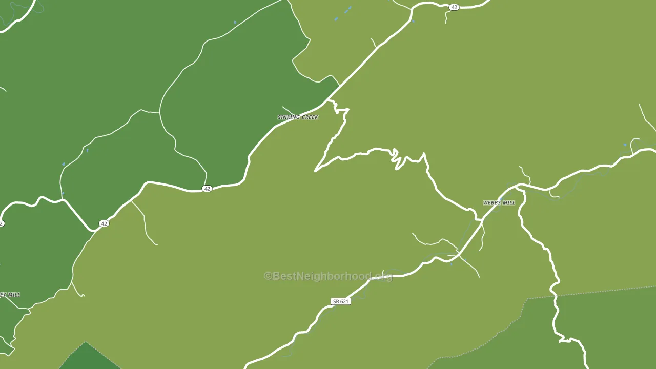Sinking Creek, VA block-group voter-turnout map