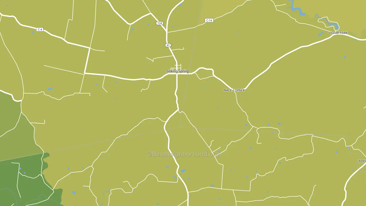 Sinking Spring, OH block-group voter-turnout map