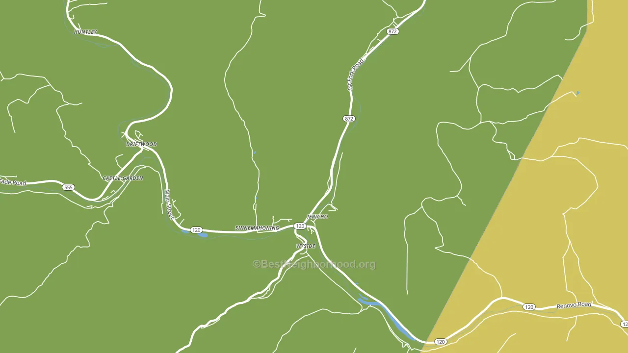 Sinnamahoning, PA block-group voter-turnout map