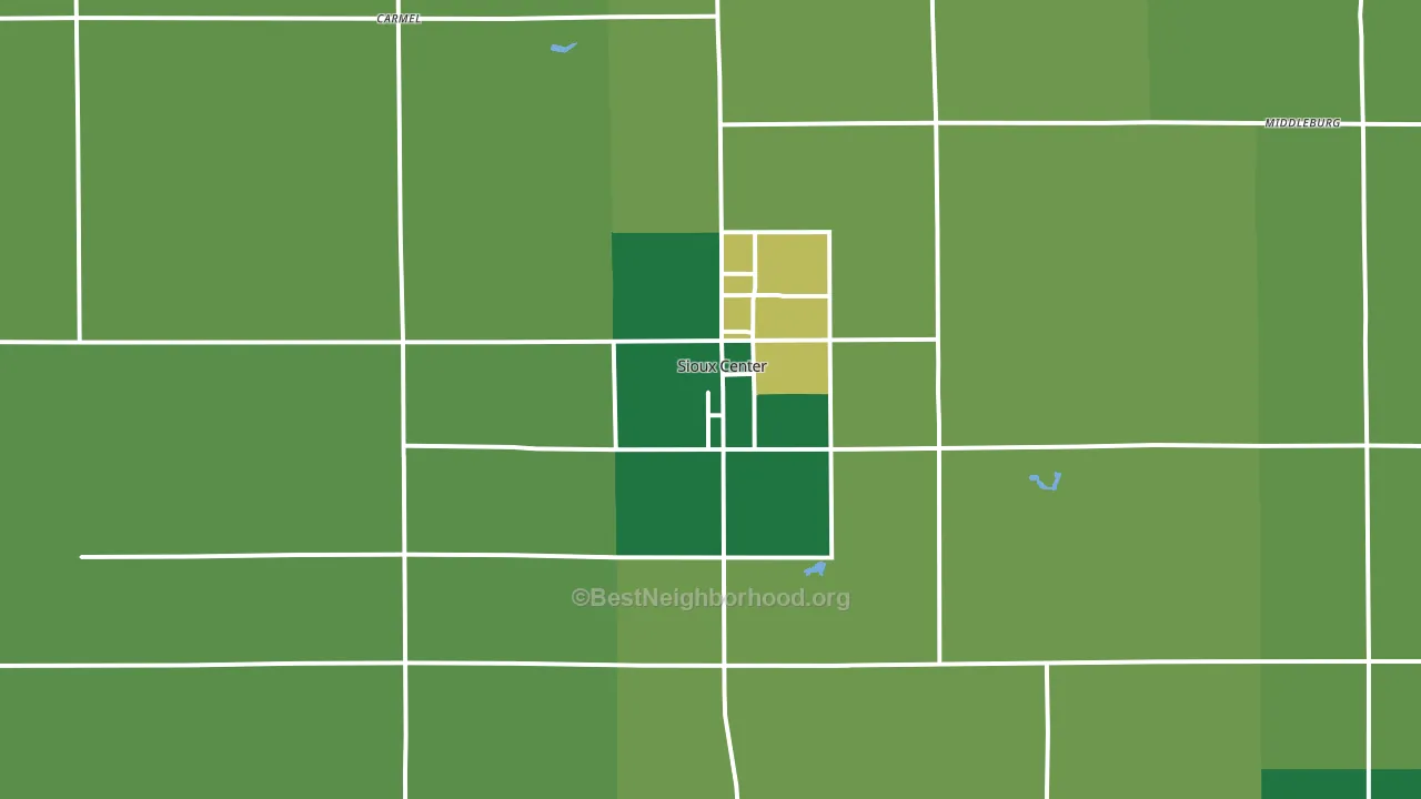 Sioux Center, IA block-group voter-turnout map